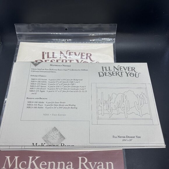 McKenna Ryan “I'll Never Desert You” Applique Quilt Sewing Pattern Uncut FF - Picture 5 of 5